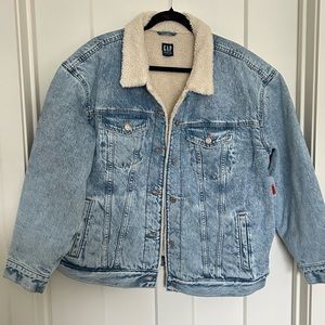 Oversized Sherpa Denim Jacket